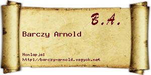 Barczy Arnold névjegykártya