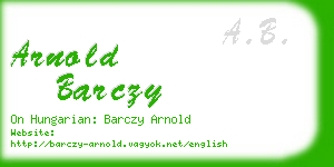 arnold barczy business card